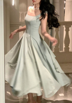 Elegant Sleeveless Female A-line Dress Summer Ladies Women Evening Dress 