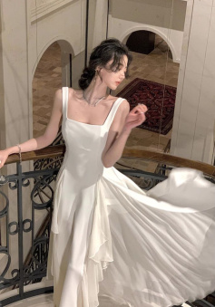 A Line Square Neck Prom Dress, Elegant Evening Gown   