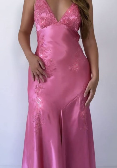 V neck Long Prom Dress Evening Dress     