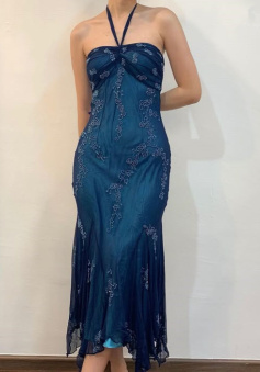 Halter Long Prom Party Dress Evening Gown      