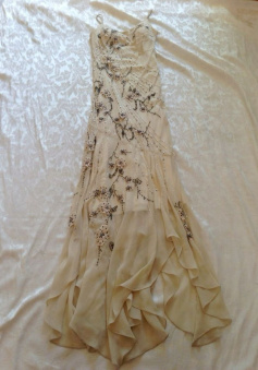 Elegant Champagne Straps Vintage Party Dress, Evening Dress    