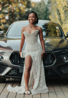 Sparkly Sequins Pearl Evening Dress Romantic Sweetheart Neck Cocktail Dresses Luxury Mermaid Prom Gown    