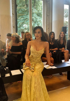 Gold Lace Spaghetti Straps Sexy Long Formal Dress Evening Party Dresses 