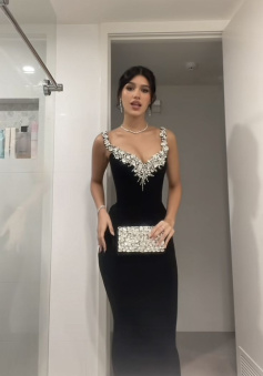 Black Mermaid Sexy Long Formal Dress Evening Party Dresses 