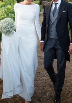 Simple Wedding Dress Women Formal Evening Party Prom Gowns  