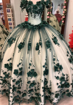Green quinceañera dress Ball Gown Prom Dresses Evening Gown   