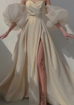 Vintage Tulle shinny Prom Evening Dress      