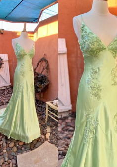 Green Long Evening Dresses Prom Party Formal Party Gown     