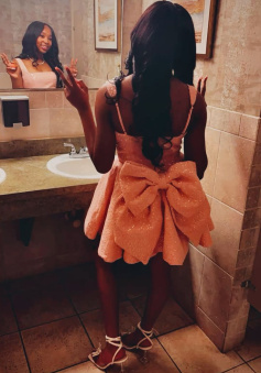 Pink Sequin Homecoming Dress Short Evening Dress Cocktail Dresses Short Party Dress  