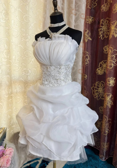 White Birthday Outfit Short Evening Dress Short Party Dress Vintage Homecoming Dress  