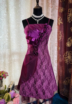 Purple Birthday Outfit Short Evening Dress Short Party Dress Vintage Homecoming Dress  
