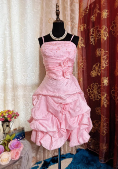 Pink Birthday Outfit Short Evening Dress Short Party Dress Vintage Homecoming Dress  