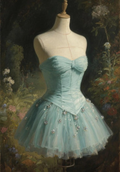 Vintage Strapless Short Prom Dress Birthday Party Dress Homecoming Dress  