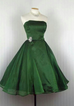 A Line Green Strapless Short Prom Dress Birthday Party Dress Homecoming Dress  