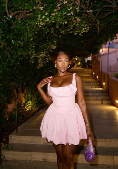 Pink A Line Short Prom Dress Birthday Party Dress Homecoming Dress  