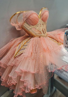 Off The Shoulder Pink Birthday Ball Gown Short Homecoming Dress