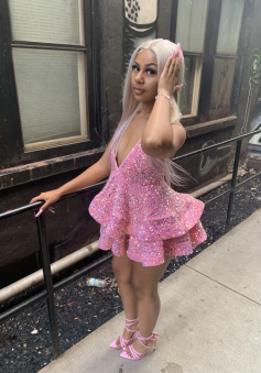 Halter Neckline Short Homecoming Dress Sequins Party Dress New Arrival Party Dress   