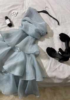 Blue Short Party Dress Homecoming Dress     