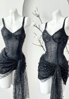 Sexy Straps Mini Tulle Homecoming Dress  