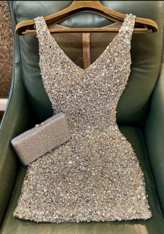 Vintage Beaded Party Dress Homecoming Dresses    