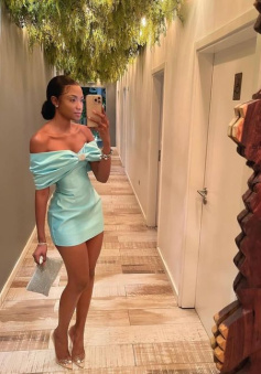 Tiffany Blue dress Short Prom Dress Homecoming Dress     