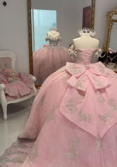 Pink A Line Princess Quinceanera Dress Ball Gown, Sweet 16 Dresses  