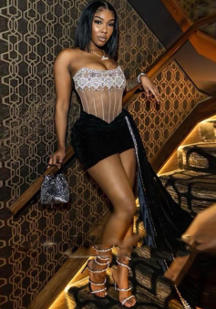 Sparkly Rhinestones Homecoming Dresses      