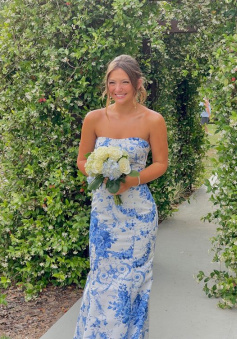 Strapless Long Prom Dress, Party Dress Evening Dress     