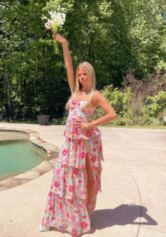 Stunning Long Floral Prom Dress Fashion Outfits     