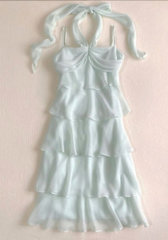 Tiered Ruched Chiffon Vintage Dress Short Homecoming Dress,Sexy Party Dress      