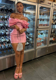 Pink Short Prom Dress Homecoming Dress     