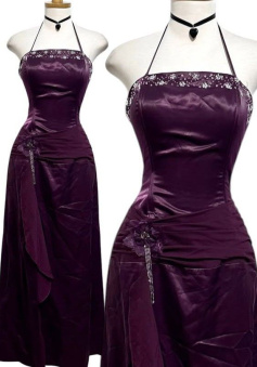 Halter Prom Party Dress Long Formal Evening Dress   
