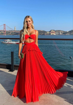 Red Prom Dress Women Sexy Dresses Elegant Simple Party Dress    