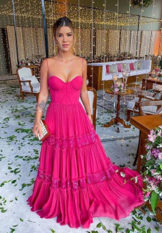 A line long prom dress, evening dress     