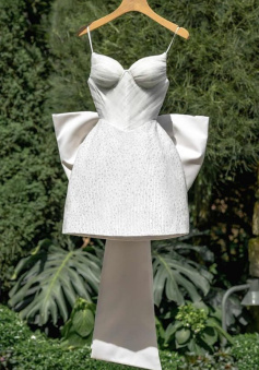 White Short Party Dress Homecoming Dress Short Wedding Dress     