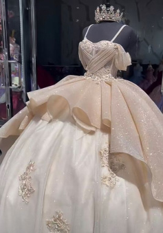 Luxury Quinceanera Dresses Applique Corset Ball Gown Prom Sweet 16 Dress   