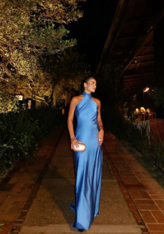 Sexy Sheath Blue Evening Gown Prom Party Dresses          