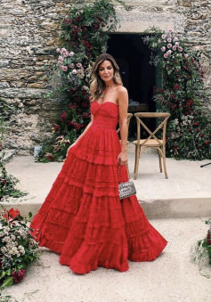 Fashion Red Prom Dresses Long Sexy Prom Dress  