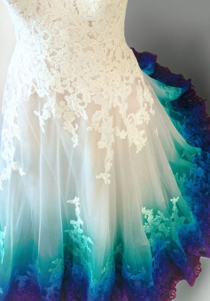 Colorful Ombré Wedding Dress Ball Gown  