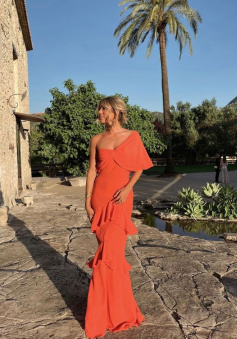 Charming Prom Dress Orange Evening Dress  