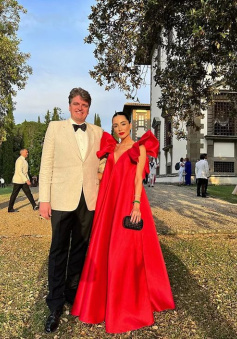 Red long formal prom dress, long evening party Gown    