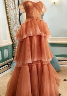 A-Line Princess sweetheart long prom dress, evening dress     