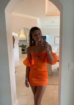 Orange Short Prom Dress Homecoming Dresses    