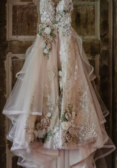 Popular Formal A Line Tulle Bridal Gown Long Prom Dresses     