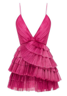 Short homecoming dress Ruffled Spaghetti-Neck Party Sexy Mini Dress     
