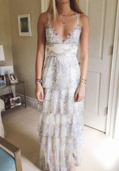 Spaghetti Straps Long Prom Dresses     