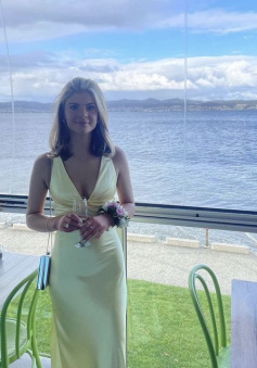 Yellow Prom Dress V Neck Evening Dress    