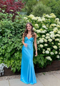 Long Evening Prom Dresses, Custom Blue Prom Dress         