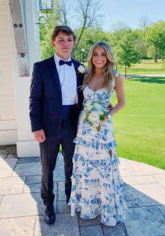 Elegant Printing Formal Evening Dress Sleeveless Dress with Split    