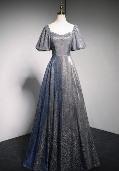 Silver evening dress new long sequins dress bridesmaid dress prom dress     